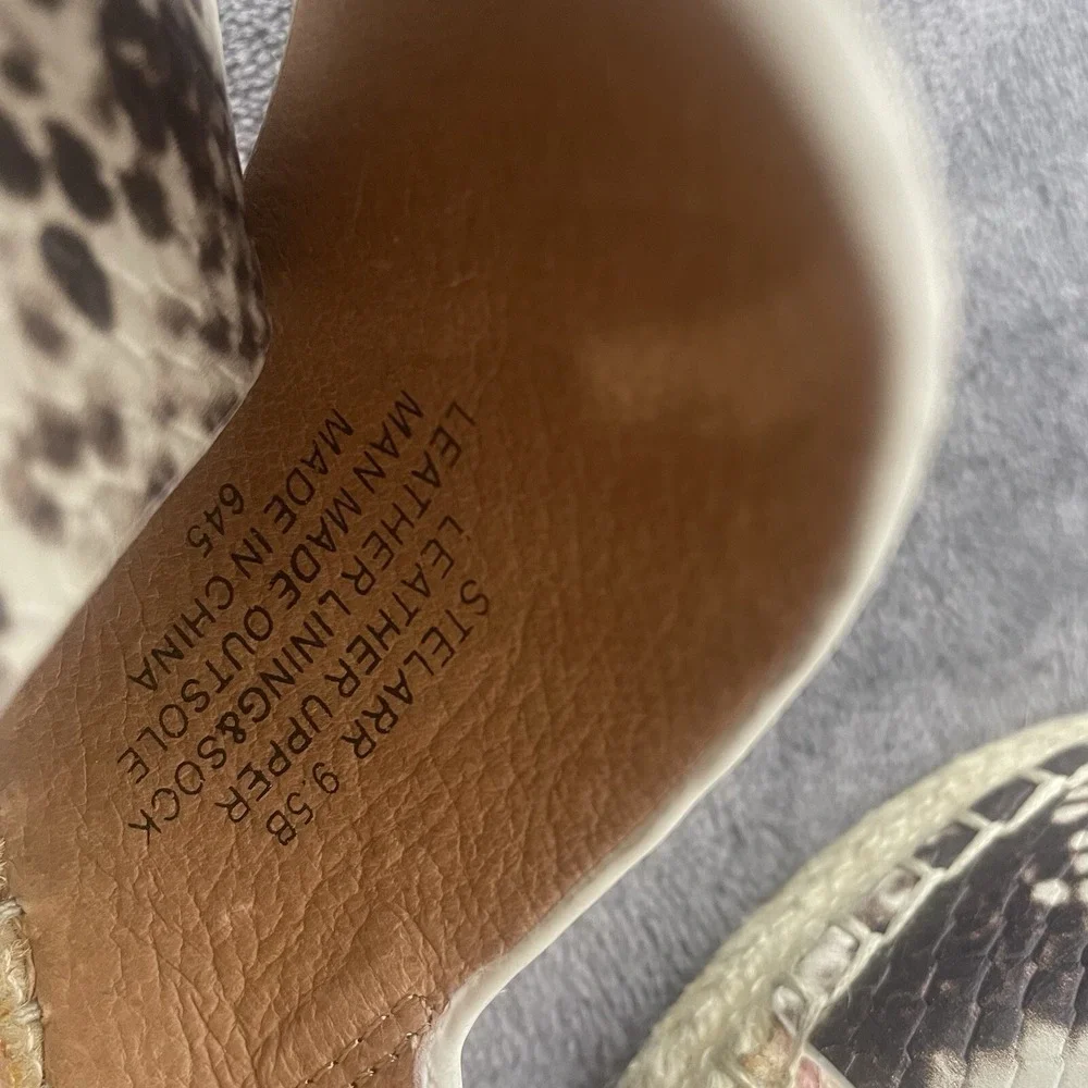 Steve Madden Steven Stelarr 9.5 Slingback Snake Print Wedge Open Toe Espadrille‎